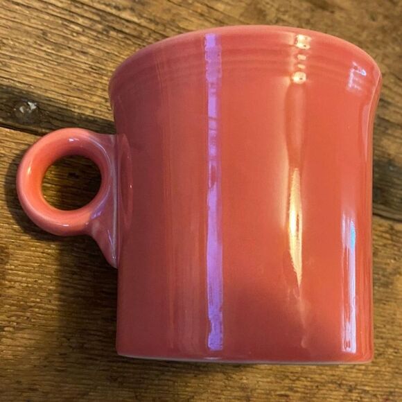 Fiestaware Retired Flamingo Classic Ring Handle 10.4 Oz Mug - Picture 2 of 5